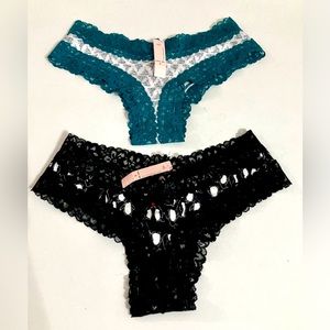 Victoria's Secret set of 2 briefs in cotton and lace SZ - S NWT